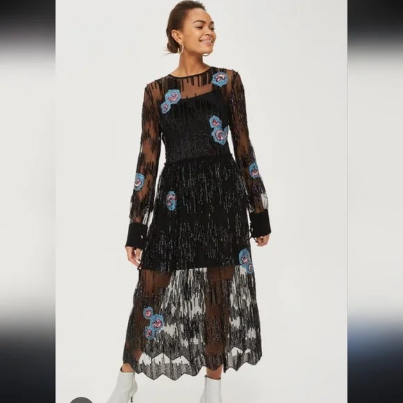 sachin and babi light blue dress Topshop | Dresses | Topshop Elegant Black Floral Sequined Tulle Dress